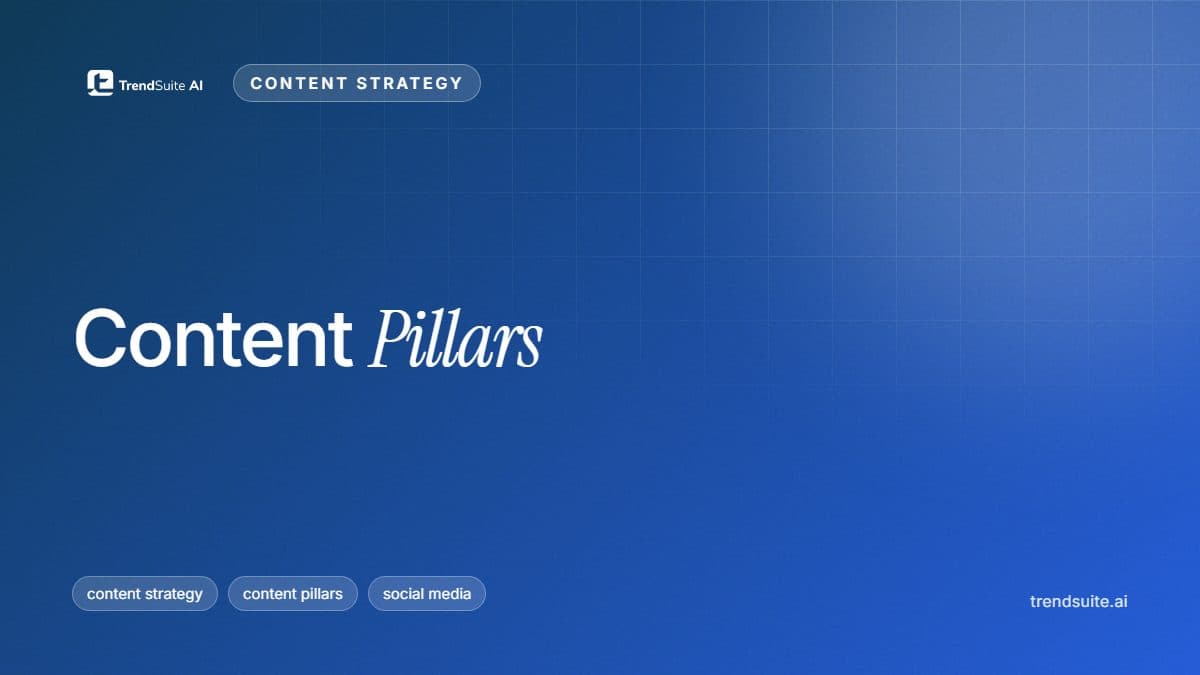 TrendSuite poster: Content Pillars: The Strategy Behind Every Account That Posts Consistently