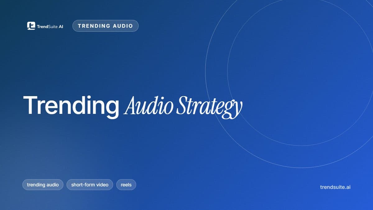 TrendSuite poster: Trending Audio Strategy: How to Use Sounds to Grow Faster on Reels and TikTok